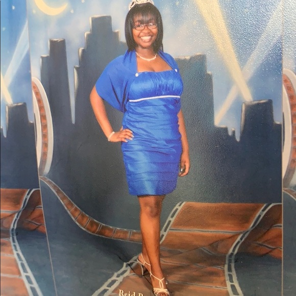 Blue Short Prom Dress - Picture 1 of 10